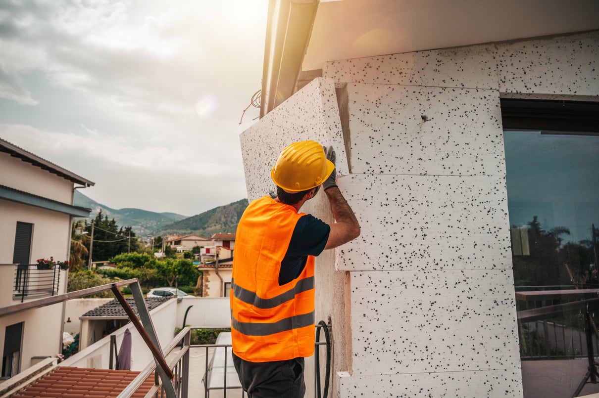 Polystyrene Thermal Cladding for Energy Saving on a Construction Site